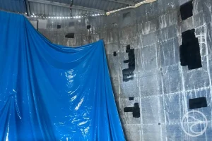 protective lining inside fire tank structure